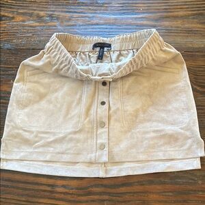 BCBG Maxazria Button-Front Skirt faux suede tan size xs